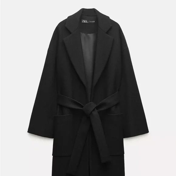 Zara Women's Elegant Black Trench Coat - Picture 1 of 6